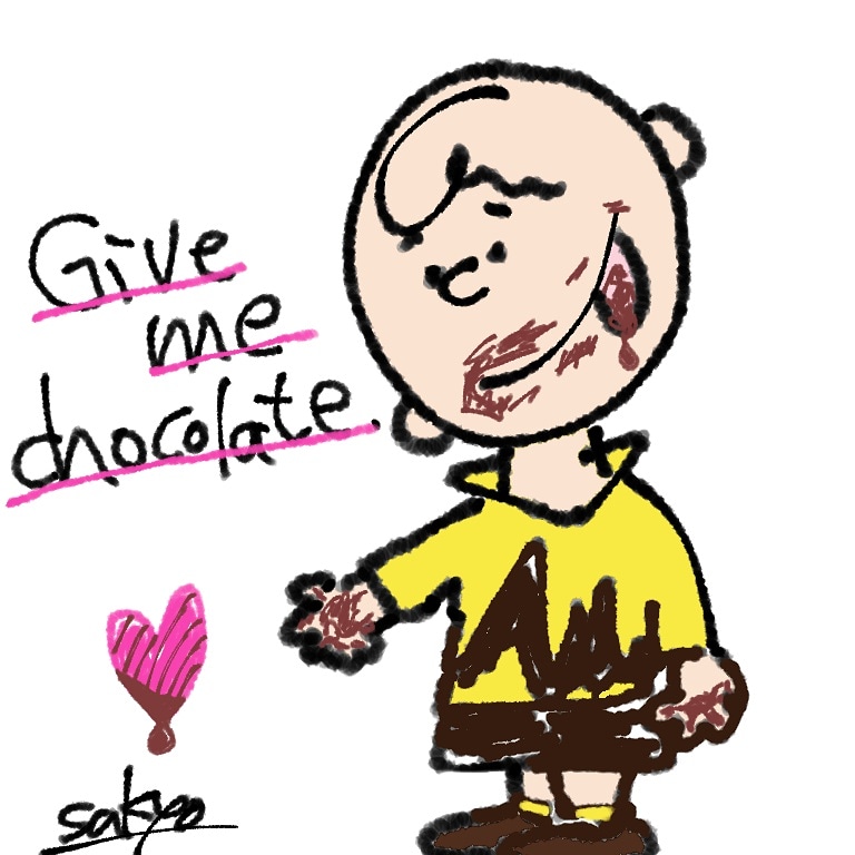 佐京 Give Me Chocolate チャーリーブラウン スヌーピー バレンタインデー チョコレート ハート Charliebrown Snoopy Valentine Valentines Valentineday Chocolate Love イラストグラム イラスト好きな人と繋がりたい イラスト アート