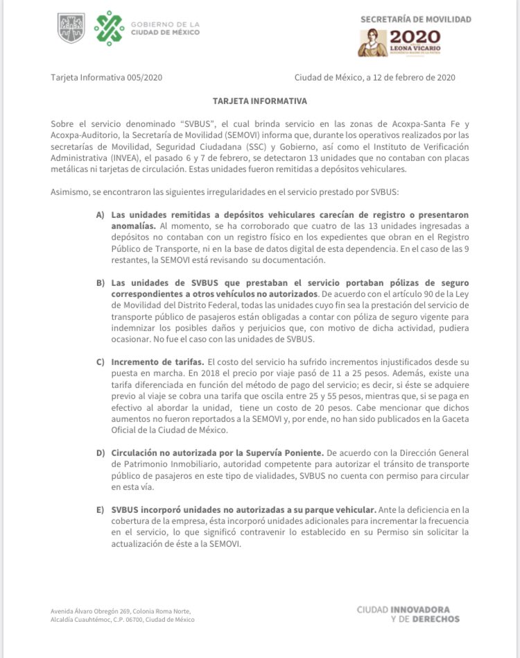 LaSEMOVI's tweet photo. En el operativo realizado con @SSP_CDMX e @inveacdmx, se detectaron diversas irregularidades en el servicio prestado por #SVBUS. 

Por ello, @RTP_CiudadDeMex apoya con transporte en los corredores Acoxpa-Santa Fe y Acoxpa-Auditorio.

Aquí los detalles 👉 https://t.co/rlHmRXv3V1 https://t.co/XR2o04hlTy