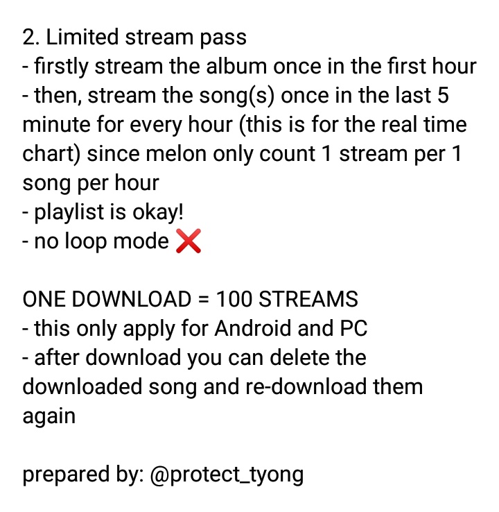 Streaming Pass Guidelineplease read and understand this - Unlimited streaming pass- Limited streaming pass- 1 Download = 100 streams