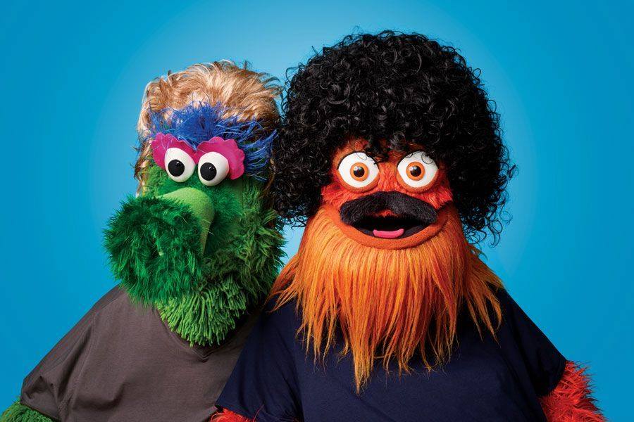 HoagieNation's tweet photo. .@GrittyNHL Pays Tribute to Iconic Philadelphians As Only Gritty Can! Any Guesses On This Dynamic Duo?? 😂 #HoagieNation 🥖🥪🤤 https://t.co/kYctsolIoG