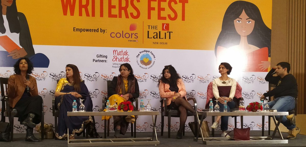 Terrific to be on this fab panel at the #WomenWritersFest by @SheThePeopleTV 
Curated by @KiranManral 
With @TheDeshBhakt @natashabadhwar @sunetrac @fouziadastango and @rohini_sgh