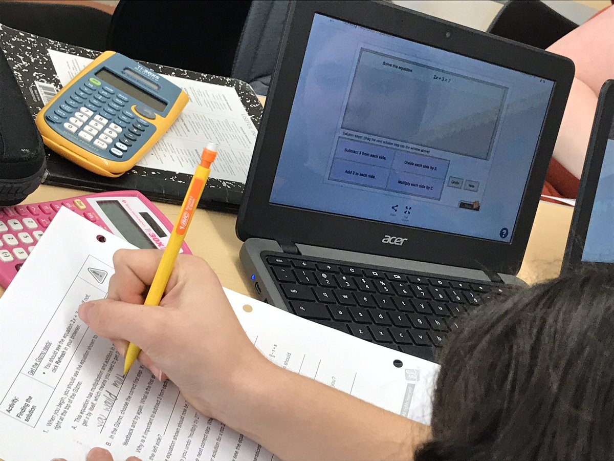 abruzzimath's tweet photo. Using Gizmos in math class to investigate two step equations #mathisfun #explorelearning #gizmosinmath @NAMSMath @NAMS1617 @NAMS_Science https://t.co/ivbPegGlfY