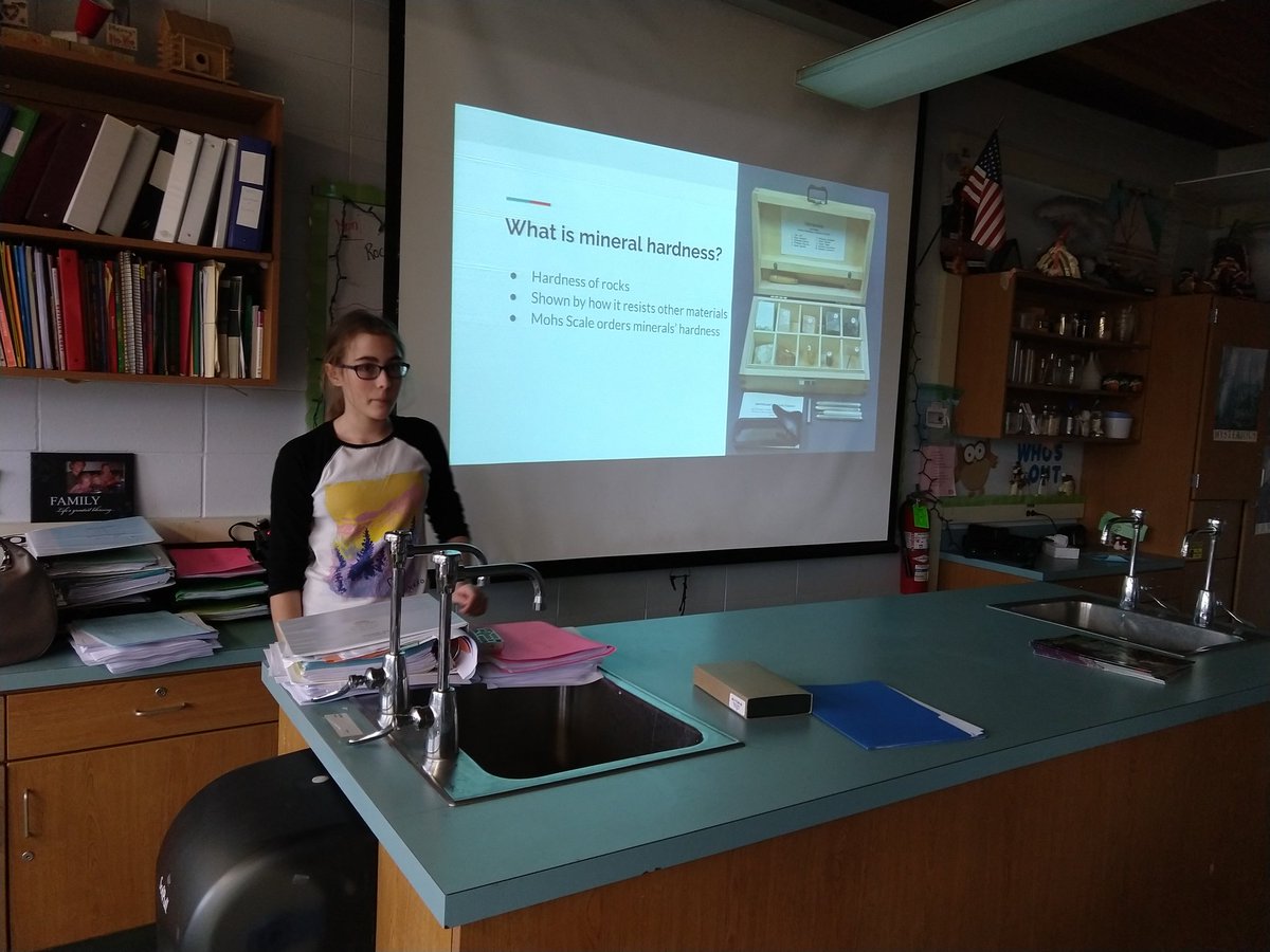 Kristen Fossa (@mrs_fossa) on Twitter photo Guided by curiosity! While learning about rocks, this 6th grade student became curious about minerals. She did an individual investigation and taught the class about the Moh's hardness scale! <a href="/CTBarkalow/">Barkalow Middle School</a> Guided by curiosity! While learning about rocks, this 6th grade student became curious about minerals. She did an individual investigation and taught the class about the Moh's hardness scale! <a href="/CTBarkalow/">Barkalow Middle School</a>