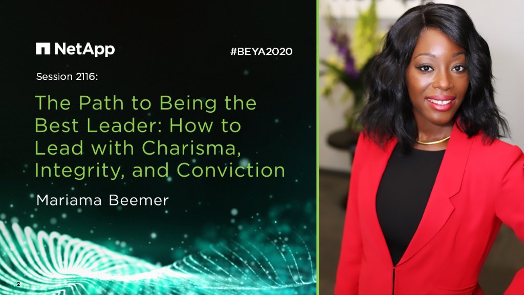 NetApp's tweet image. Mariama Beemer (@mariama_beemer) will represent #NetAppWIT along with NetApp&apos;s Network of Blacks in Tech (NNBT) as a panelist during this week&apos;s #BEYA2020 conference in Washington, D.C. Session details: ntap.com/38fTzkd