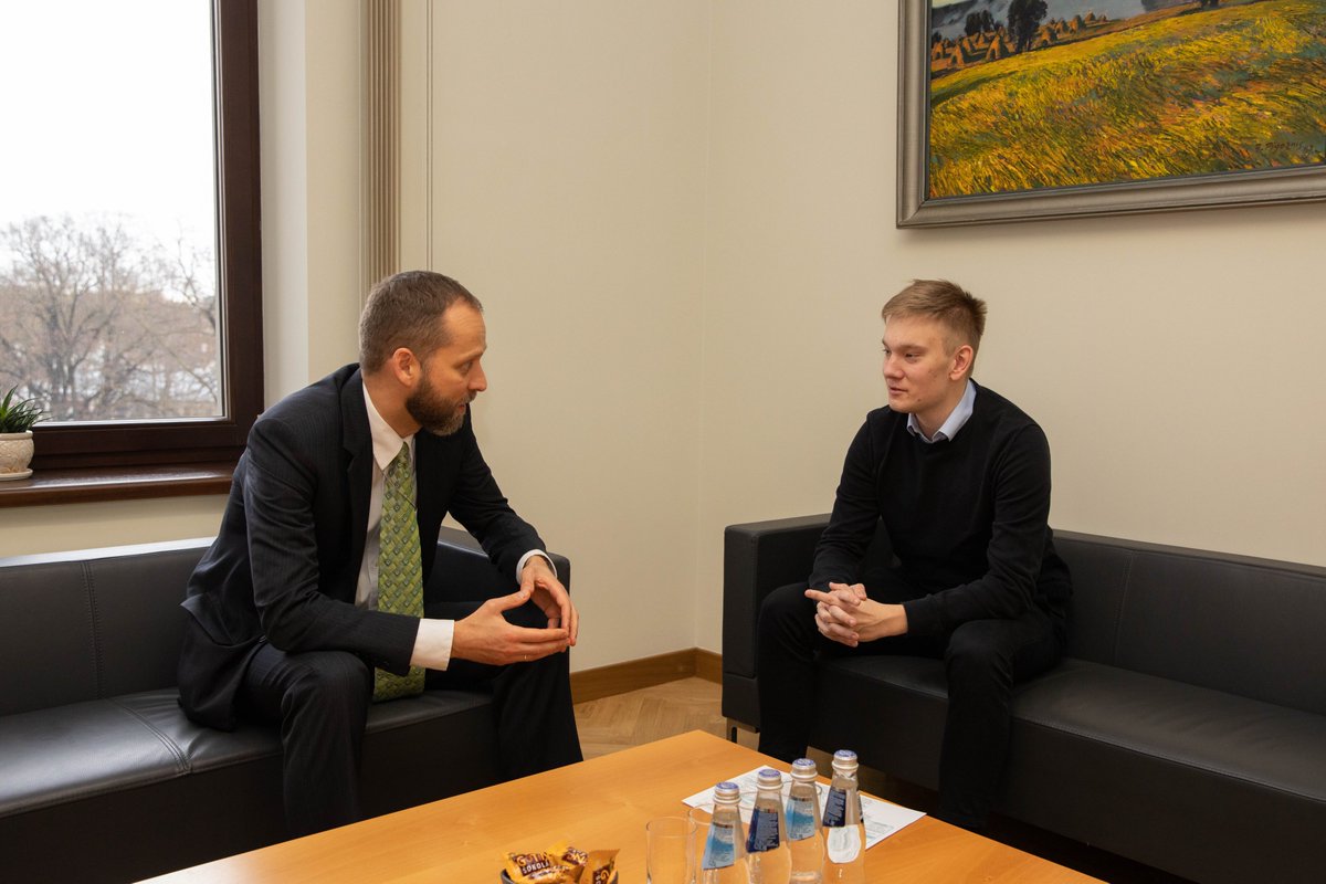 I was glad to take part in the annual initiative of Junior Achievement Latvia, when high school students shadow representatives of different professions. My 'shadow' was Kārlis Apinis from Riga 2. Gymnasium. I hope to see him again - as one of Latvian diplomats! #ĒnuDiena