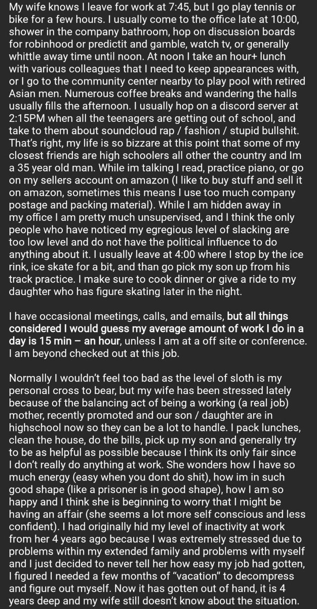 Relationships Txt On Twitter I 35m Have Barely Worked At My Job For The Last 4 Years And Have Been Hiding The Fact From My 34f Wife Https T Co Mclryfbagp Https T Co L4mnz38c1e