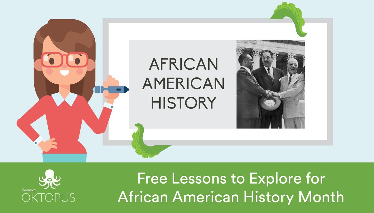 #qwizdomoktopus has free lessons for #AfricanAmericanHistory month. To get your lessons: qwizdomoktopus.com/lessons-to-sup…

#BlackHistoryMonth #BlackHistoryMonth2020 #teacherresources #Teachers #freelessons #LearningTechnologies #Students