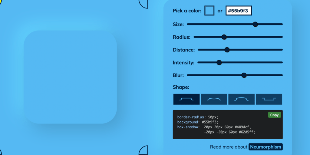 Neumorphism.io css-tricks.com/neumorphism-io/