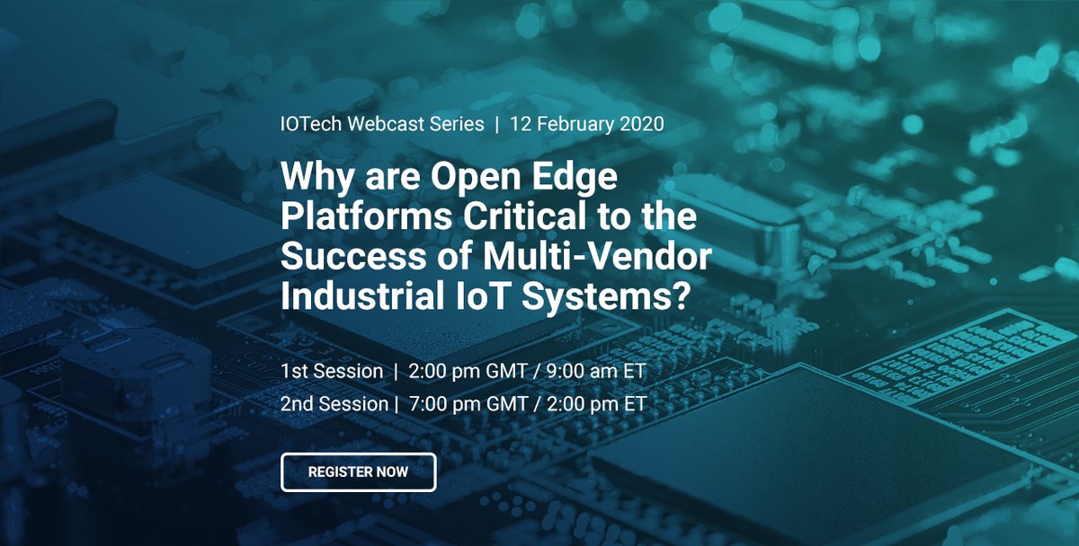 IOTechSystems's tweet photo. Thanks to all attendees of the 1st session of #IOTech Webcast Series today. We hope you enjoyed the presentation and found the info useful. 2nd Session is scheduled later at 2pm ET so register now - https://t.co/uZF4NqdBzg

#EdgeComputing @EdgeXFoundry https://t.co/vr6O4IvjRU