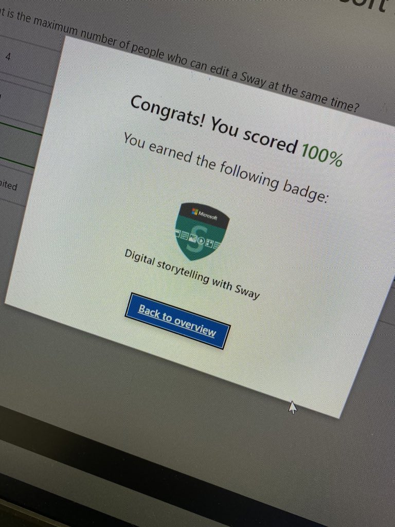 Sway away with me. Just got my MEC badge in Digital storytelling with Sway. <a href="/StrathDigitalEd/">Tracy Atkinson</a> <a href="/MicrosoftEDU/">Microsoft Education</a> <a href="/MSFTScotland/">Microsoft Scotland</a> #Sway