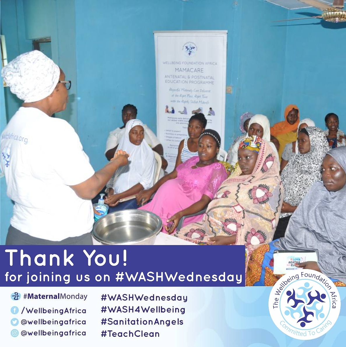 wellbeingafrica's tweet photo. #Midwives are the first 👀 to see, first 👐 to touch a new life. She's best placed to be a #SanitationAngel ensuring #CleanBirth, because #CleanHandsSaveLives. Our midwives are located in Lagos, Kaduna, Kwara, Osun States &amp; Abuja to #teachclean in various HCFs. #WASHWednesday https://t.co/7YJe6SsXT3