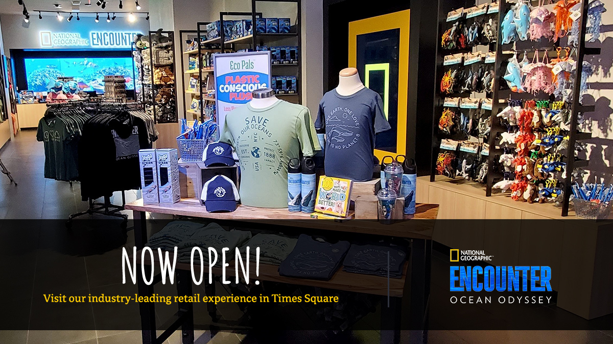 wildlifetrad's tweet photo. The ultimate undersea journey now has the ultimate store. We partnered with @NatGeoENCOUNTER #OceanOdyssey to create an industry-leading retail experience in Times Square #sustainableretail https://t.co/KFqUlOz0cF