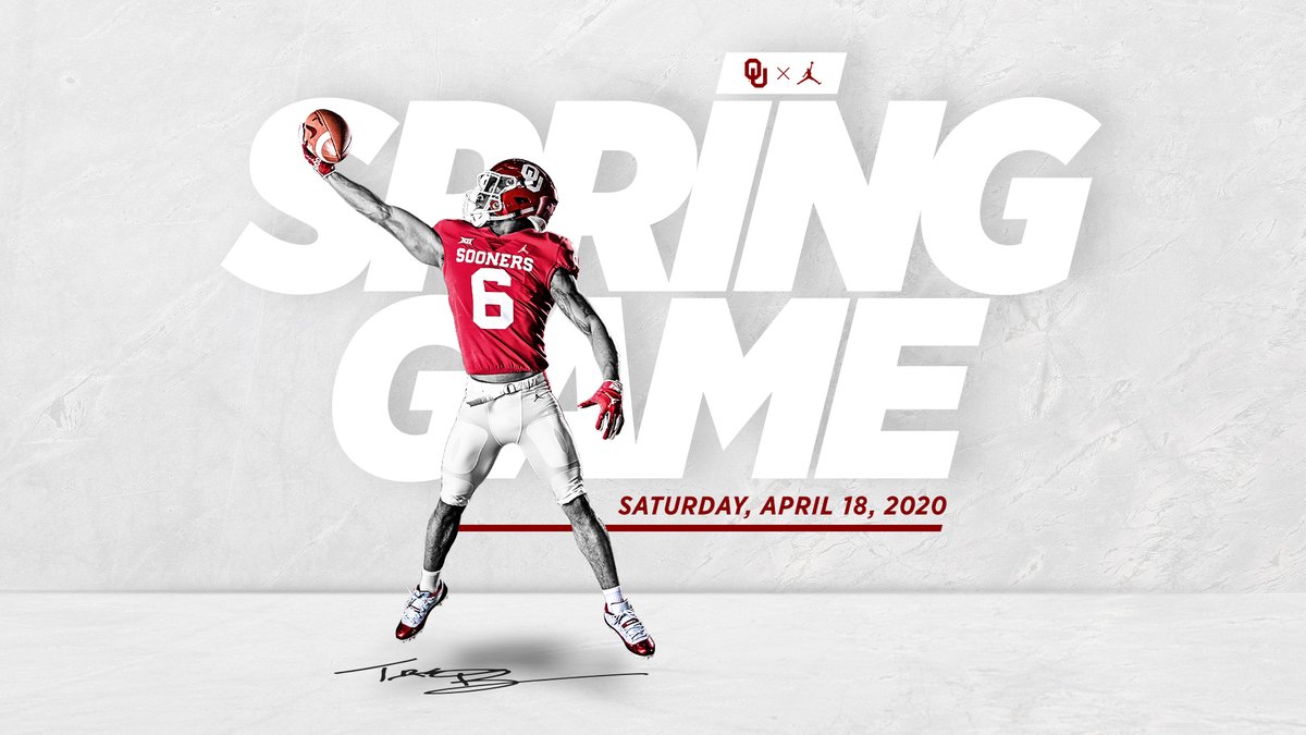 OU_Football's tweet photo. 𝙎𝙖𝙫𝙚 𝙩𝙝𝙚 𝙙𝙖𝙩𝙚.

Spring Game set for Saturday, April 18. More details will be announced at a later date.

#OUDNA https://t.co/Xu8tfsD60O
