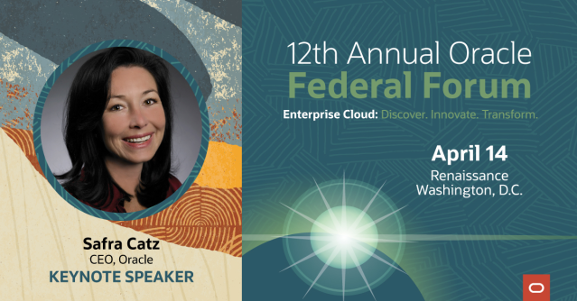 kendrachrisbens's tweet photo. Join @Oracle CEO Safra Catz for her keynote address at #OracleFedForum detailing how next-generation technologies like #autonomous, #machinelearning and AI can help modernize the mission. https://t.co/O8fneud7Zo https://t.co/CS3VsxQmBE