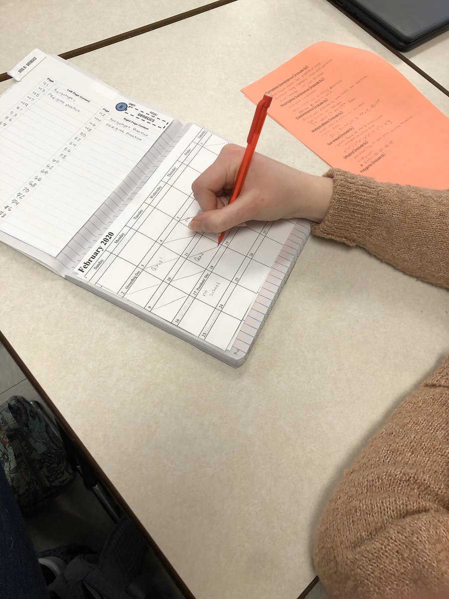 Using a calendar in our Interactive Notebook keeps us organized! #WICORWhileYouWork
