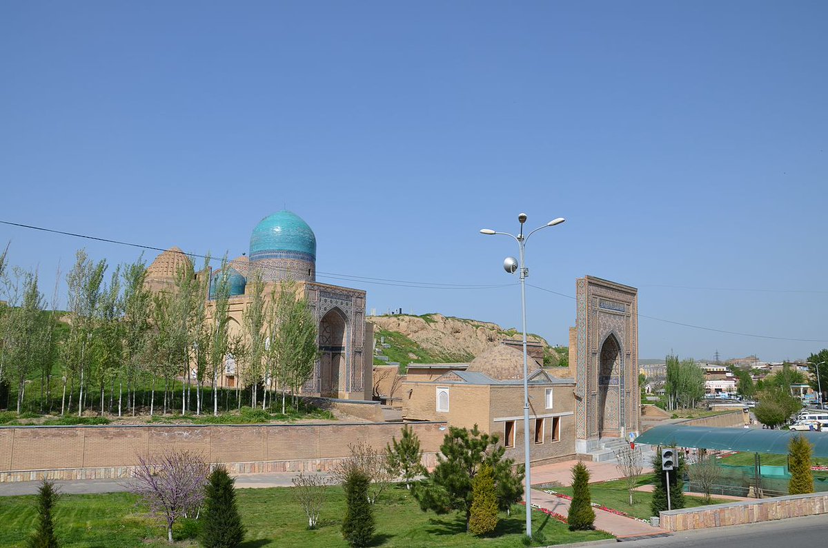Shah-i-Zinda (Persian: شاه زنده, meaning "The Living King"), a necropolis in the north-eastern part of Samarkand.The Shah-i-Zinda complex was formed over eight (from 11th till 19th) centuries and now includes more than twenty buildings.
