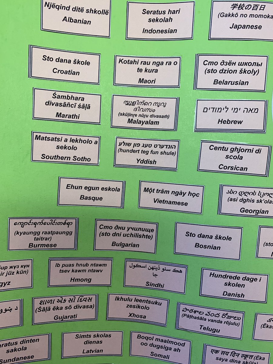 We are celebrating the 100th day of school today! What an awesome project. #inclusive #peelproud #100languages @PeelSchools