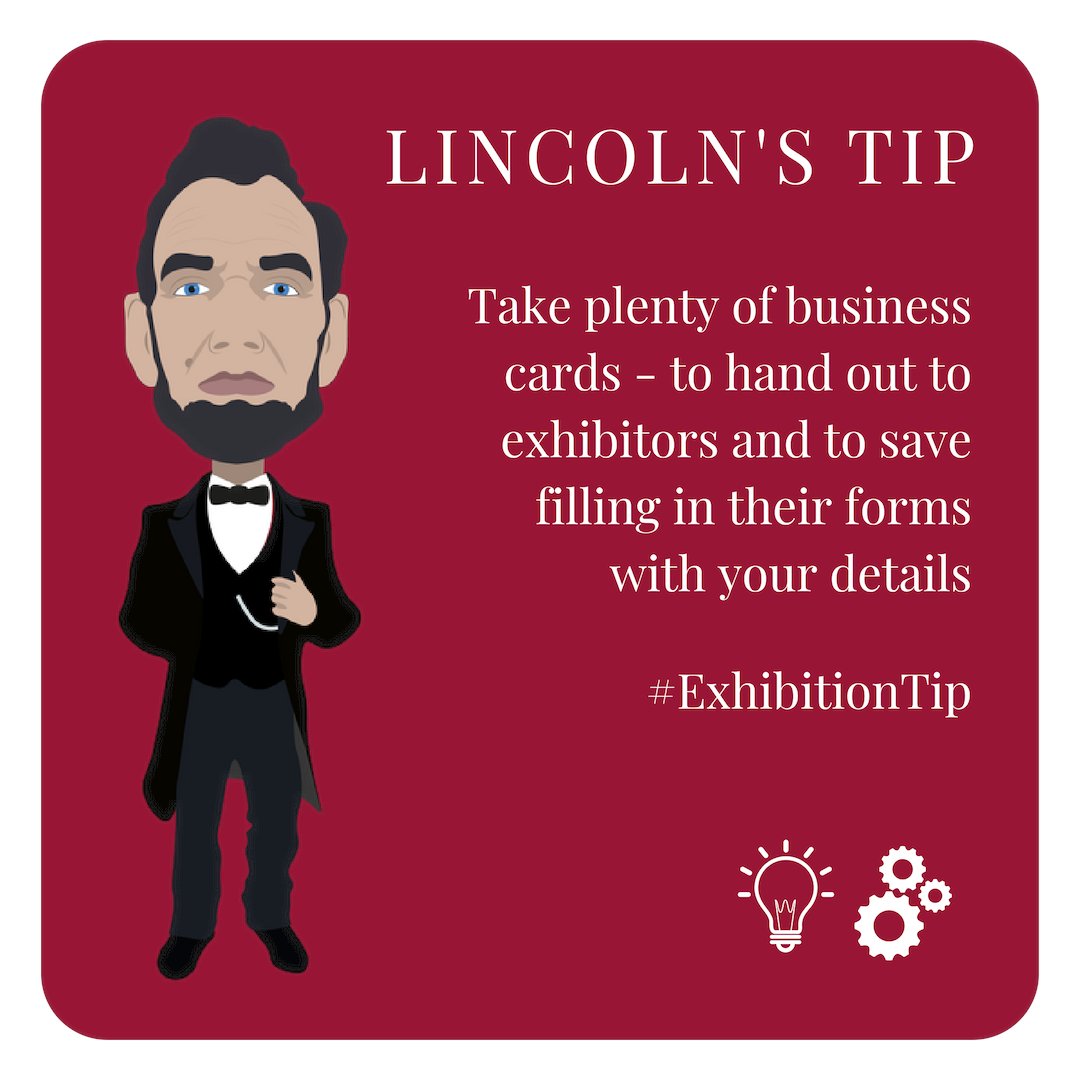 Tip of the Day... #ExhibitionTip #lincolnstip
#business #businesscards #exhibitors #details #WednesdayWisdom