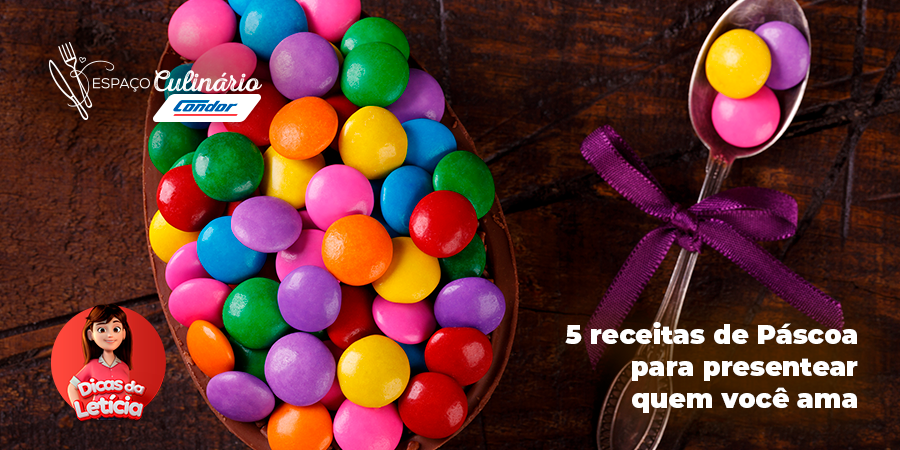RedeCondor's tweet photo. Nada melhor do que surpreender quem amamos com receitas deliciosas nessa #Páscoa, né? 🐰🍫 Então aproveite a grande variedade do #MundodeChocolate Condor e aprenda a fazer 5 doces incríveis para presentear pessoas especiais: https://t.co/4KnB7pkwxl

#DicasdaLetícia https://t.co/vJvFJwNttl