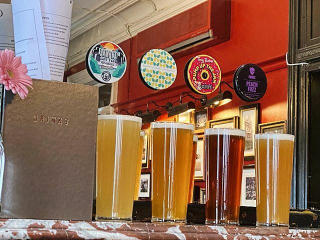 From peaches to jam doughnuts, we’ve got some amazing pale ales! Come on down and have a taste before they run out!🍻 #craftbeers #residency #peachfuzz #sessionipa #pumpupthejam #zambezi #thecastlefarringdon #clerkenwell #tinyrebel #fourpure #brewgooder #fiercebrewery