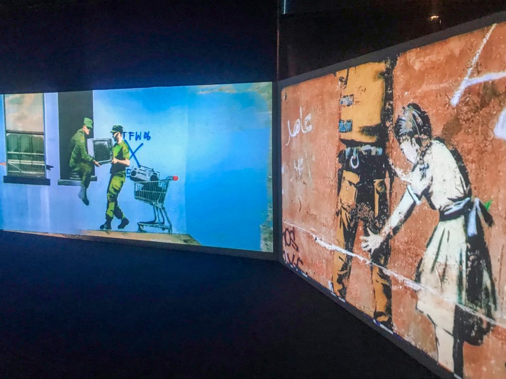 Colette Copeland discusses the irony of an unauthorized Banksy exhibition in Las Vegas. eutopia.us/banksy/