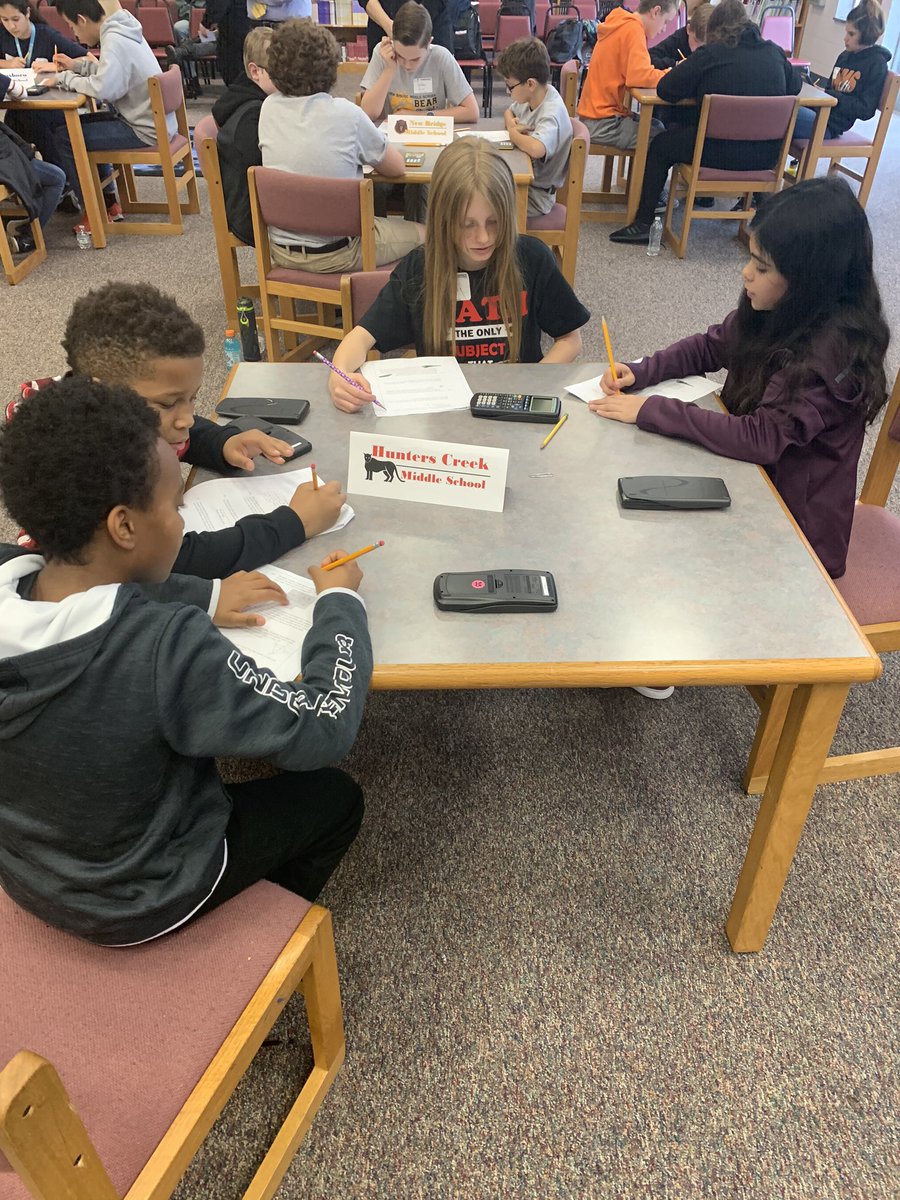 Our <a href="/HuntersCreekMS/">Hunters Creek Middle</a> students are working hard in the Team Round at the <a href="/OnslowSchools/">Onslow County Schools</a> Math Counts competition.