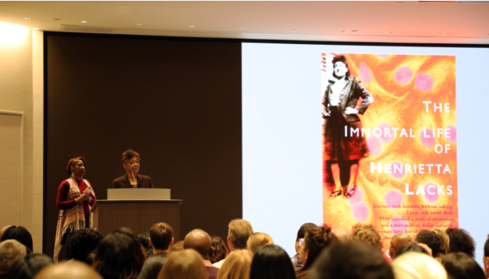 biogen's tweet photo. In honor of Black History Month, our multicultural employee resource group, MOSAIC, hosted the family of Henrietta Lacks to discuss Henrietta’s scientific contribution and legacy. https://t.co/TnMqvOnsPa