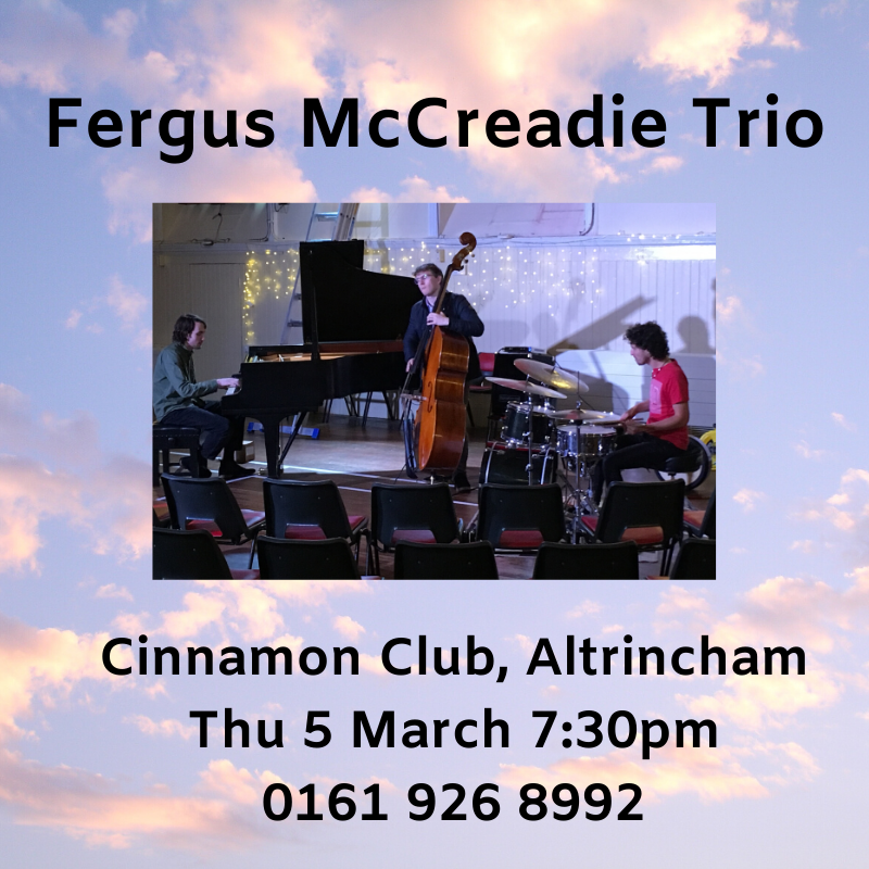 Great review of the Fergus McCreadie Trio in Southampton "extraordinary"; "exhilarating"; "breath-taking"; "totally inspiring": bit.ly/2SBXPUE
Don't miss them <a href="/TheCinnamonClub/">The Cinnamon Club CLOSED</a> in Altrincham.