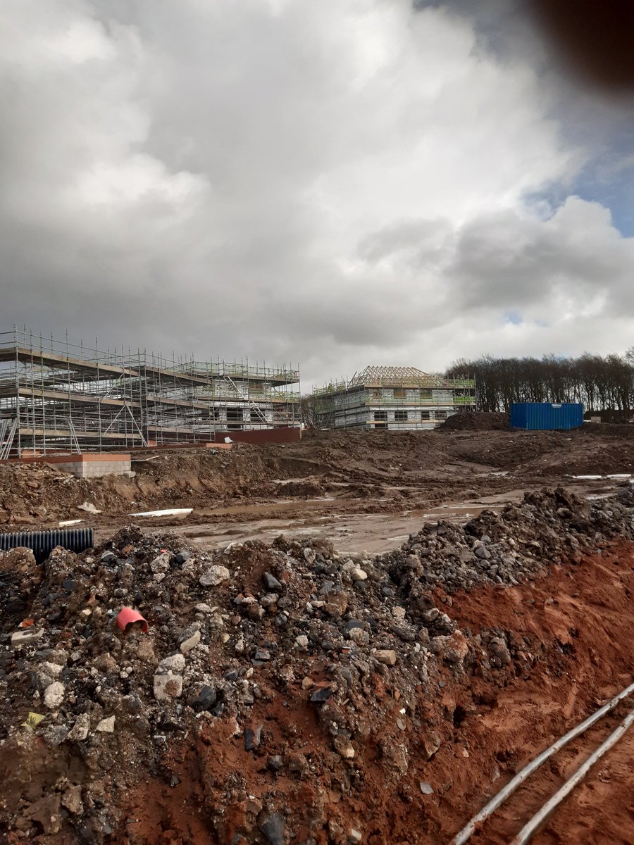 PeterNield34's tweet image. From out of the ground first timber frames at Whalleys