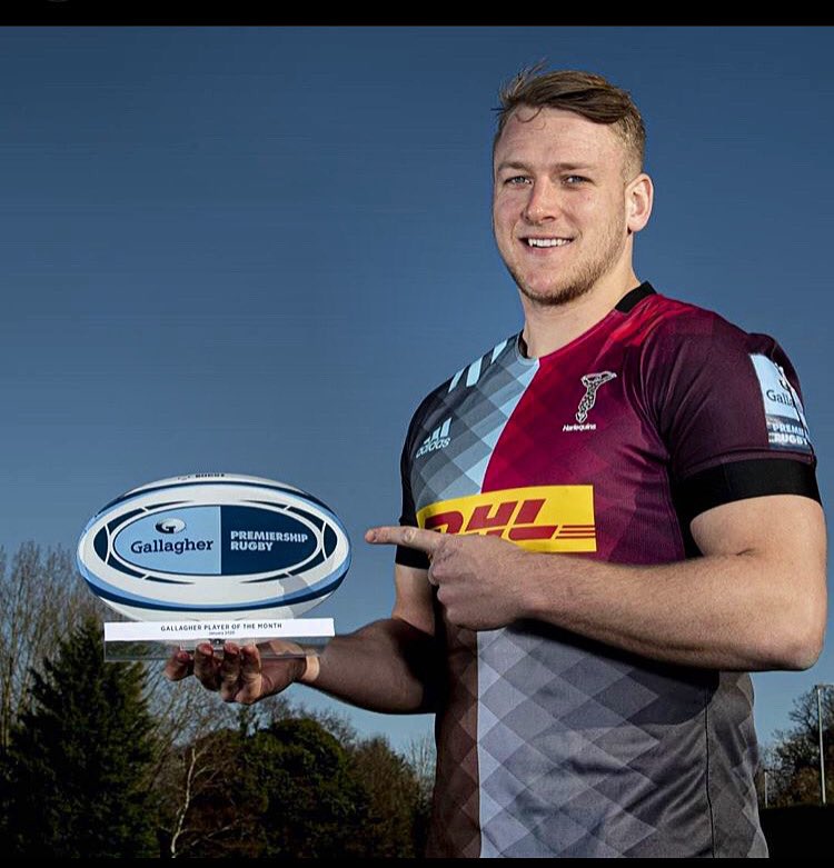 Congrats to @Harlequins back row @Alex_dombrandt on being named @premrugby Player of the Month!