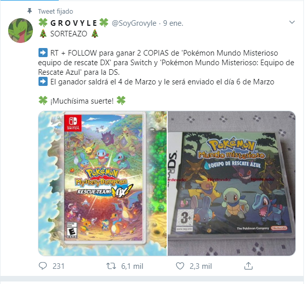SorteoFALSO's tweet photo. La cuenta de sorteos de Pokémon más falsa de todo Twitter: @SoyGrovyle. Nos tiene bloqueados desde hace tiempo. Vergüenza engañar a tanta gente. https://t.co/YrFDffEzkZ