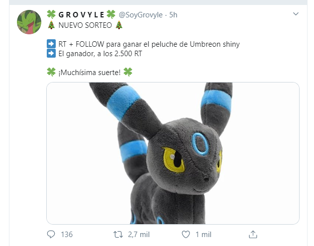SorteoFALSO's tweet photo. La cuenta de sorteos de Pokémon más falsa de todo Twitter: @SoyGrovyle. Nos tiene bloqueados desde hace tiempo. Vergüenza engañar a tanta gente. https://t.co/YrFDffEzkZ