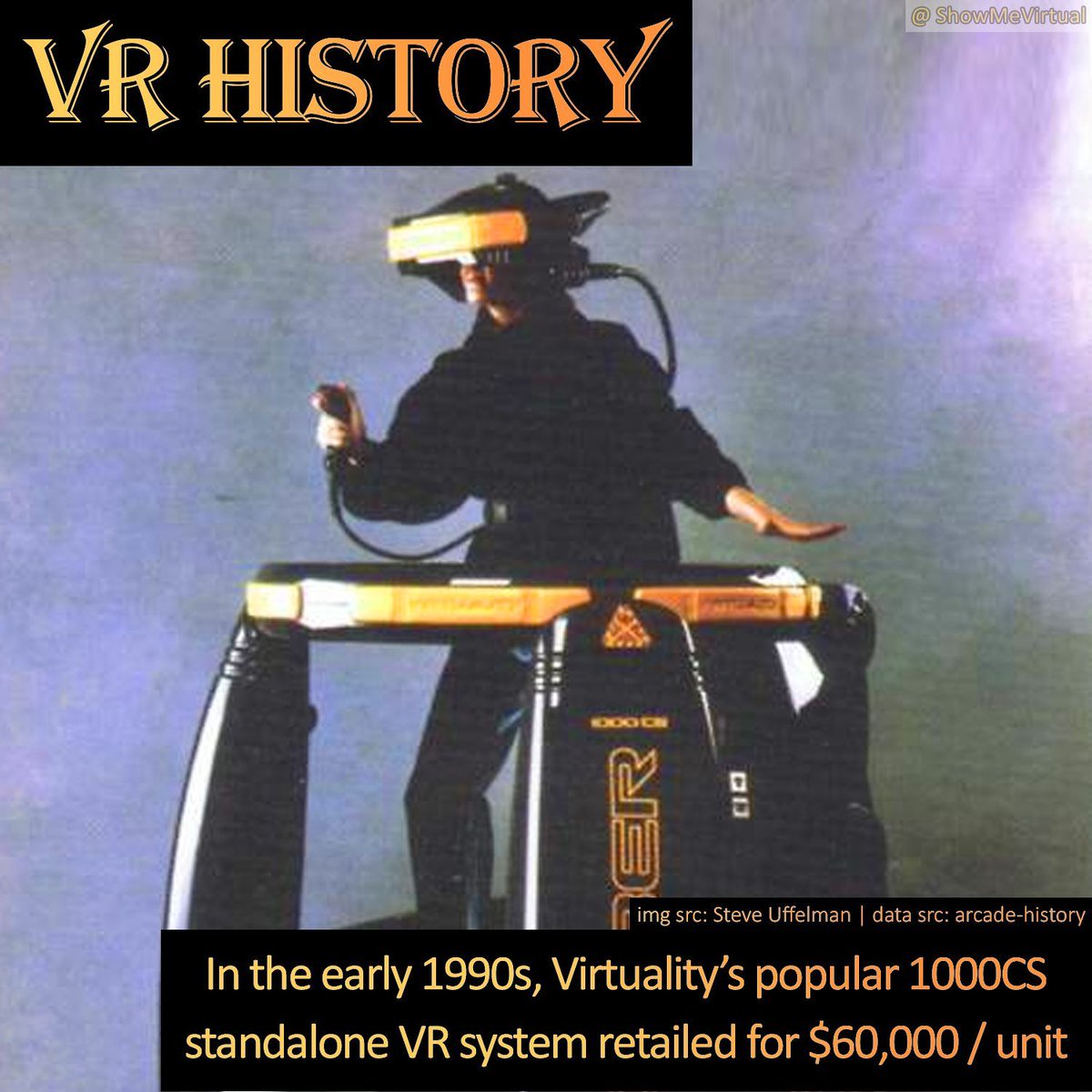 ShowMeVirtual's tweet image. Do you know your #VR #history? Virtuality's 1000CS was introduced in the early 1990s &amp;amp; cost $60,000 per unit! This is a far cry from today's modern $400 #OculusQuest, though first-hand accounts say the Virtuality tech still impresses today

#virtualreality #XR #XRdaily #XRhistory
