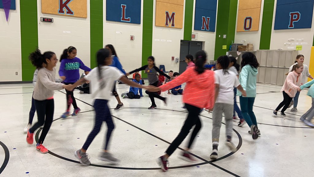 CoachBurleigh's tweet photo. Norris 5th grade students dancing to Hineh Ma Tov - PE and  MUSIC COLLABORATION! https://t.co/HLqhys3WzY