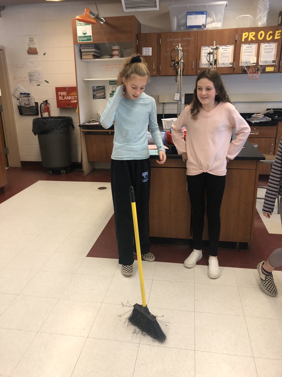 6th graders wanted to dispel the myth that you could only balance a broom on February 10th....... #ChallengeAccepted #mythbusters <a href="/OPSchoolsNJ/">Oceanport Schools</a> <a href="/MattHowell_11/">Matt Howell</a>