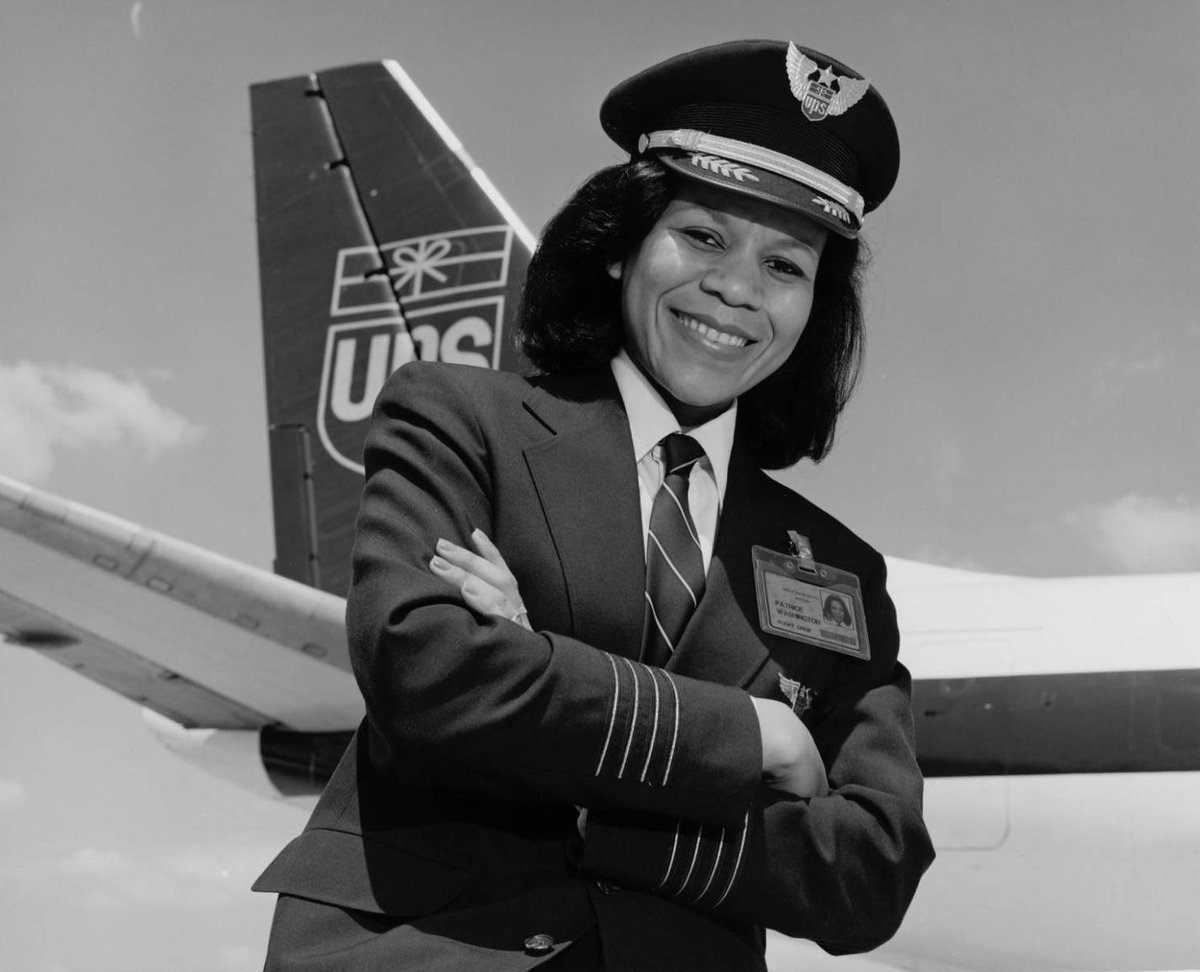 AvQueenBenet's tweet image. Capt. Patrice Clarke Washington was 1st black female #airline Captain. In 1984, she became 1st woman pilot at Bahamasair. In 1988 she was hired by @UPS; in 1994, she was promoted to captain, making her 1st black female to achieve that rank. #BHM #BlacksInAviation #BlackGirlMagic