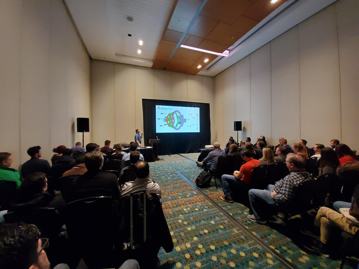 CADimensions's tweet photo. Our engineer, Jesse Sprague, has a full room at his session, 5 Steps to Photorealistic, at 3D Experience World! #3dxw20 https://t.co/OBHNOIm61k