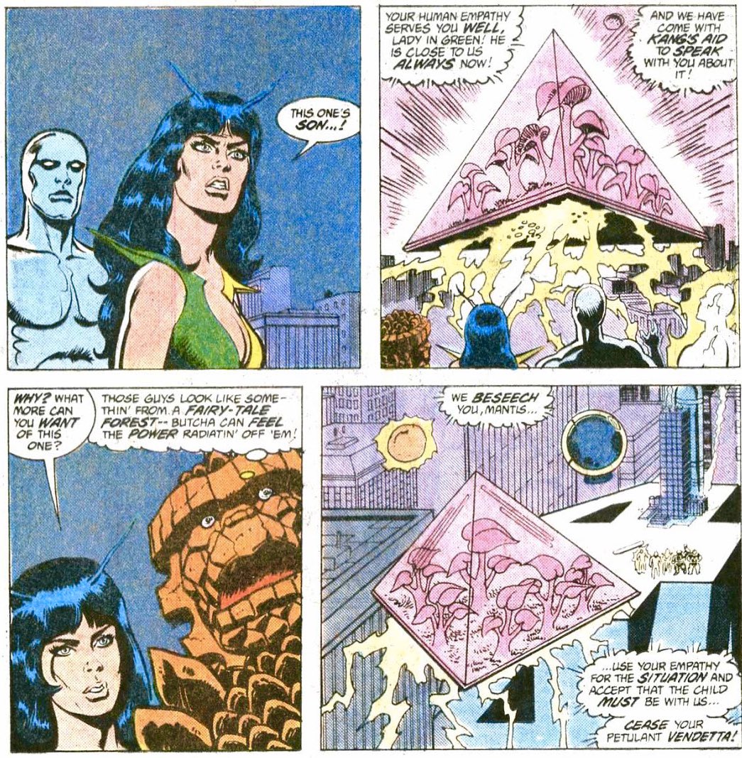 I had always thought #Avengers #CelestialQuest #3 was #Sequoia/#Quoi’s first app but looks like this is it.  Literal sprout.  ✨🌱✨
✨
#FantasticFour #325 (Vol. 1, 1989)
✨
W-#SteveEnglehart, A-#RichBuckler, I-#RomeoTanghal, C-#GeorgeRoussos, L-#MichaelHeisler