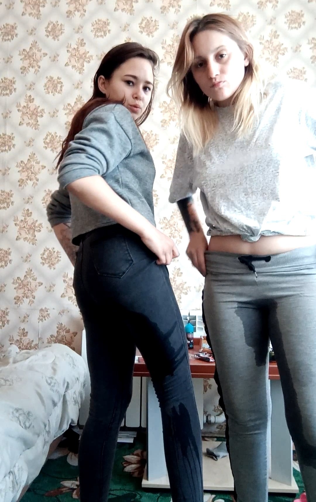 Girls peeing pants 