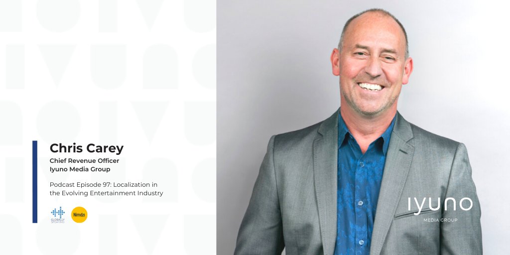 iyunohq's tweet photo. Tune in to @GlobalSpeak's newest podcast with our CRO, Chris Carey for the latest on how Iyuno is fueling entertainment studios and helping them communicate to global audiences in revolutionary ways. https://t.co/co993WXqDX #ConnectingContent #ConnectingPeople @Nimdzi_Insights https://t.co/aujEnO2mTC