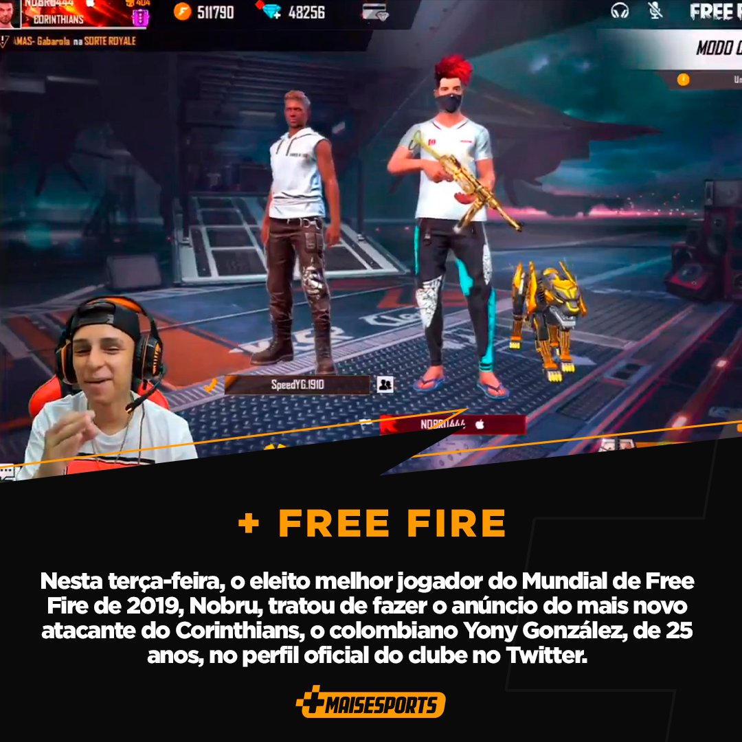 Mais Esports on X: #FreeFire: O eleito melhor jogador do Mundial de Free  Fire de 2019, Nobru, tratou de fazer o anúncio do mais novo atacante da  equipe no perfil oficial do @
