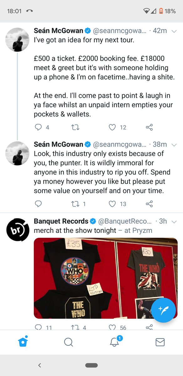 BendyGB's tweet photo. @seanmcgowanuk Pretty apt placement for the next tweet on my timeline. £35 a t shirt 👀 https://t.co/c8YUYd4VDh