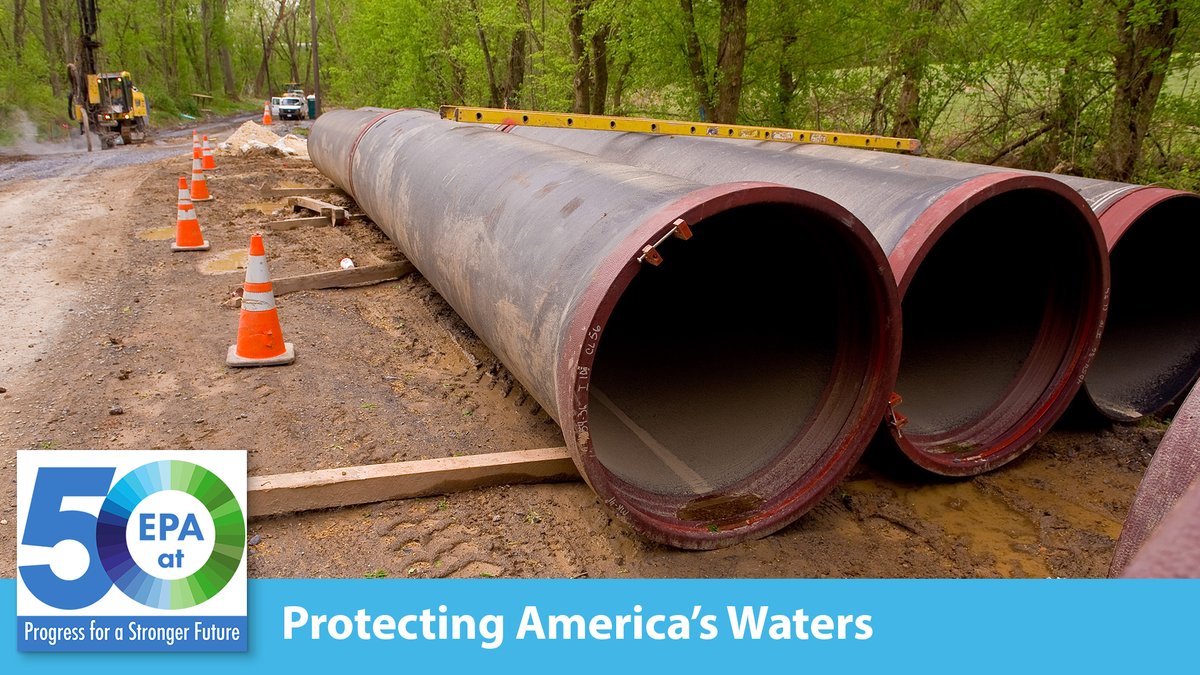 EPA's tweet photo. More than $50 million in #DWSRF and $64 million in #CWSRF grant funding is newly available to support drinking water and wastewater #infrastructure projects for tribes, certain U.S. territories, and the District of Columbia. #EPAat50 https://t.co/HEjuBFuBAb https://t.co/PlwxL44WtX