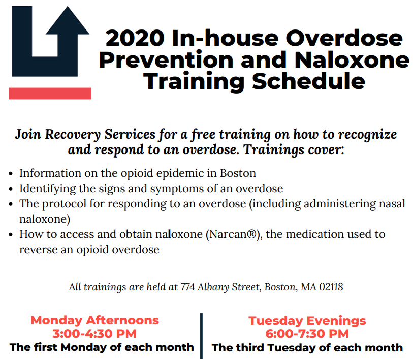 CityOfBoston's tweet photo. Join @ORSBoston for a free community training session on how to recognize and respond to an overdose. You'll learn about the signs and symptoms of an overdose, as well as the use of Narcan https://t.co/zSjyvY61dF https://t.co/jISiOg7iF1