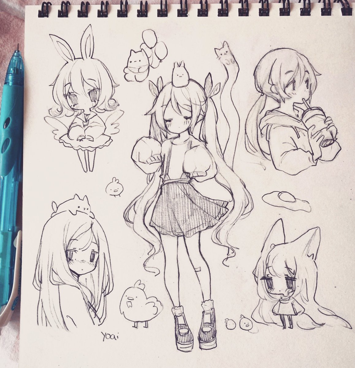 sketches page uwu

also it's been 5 years now since I joined twitter...thank you all for being here ? this amazing community not only helped me grow and improve my art skills, but also me as a person. 