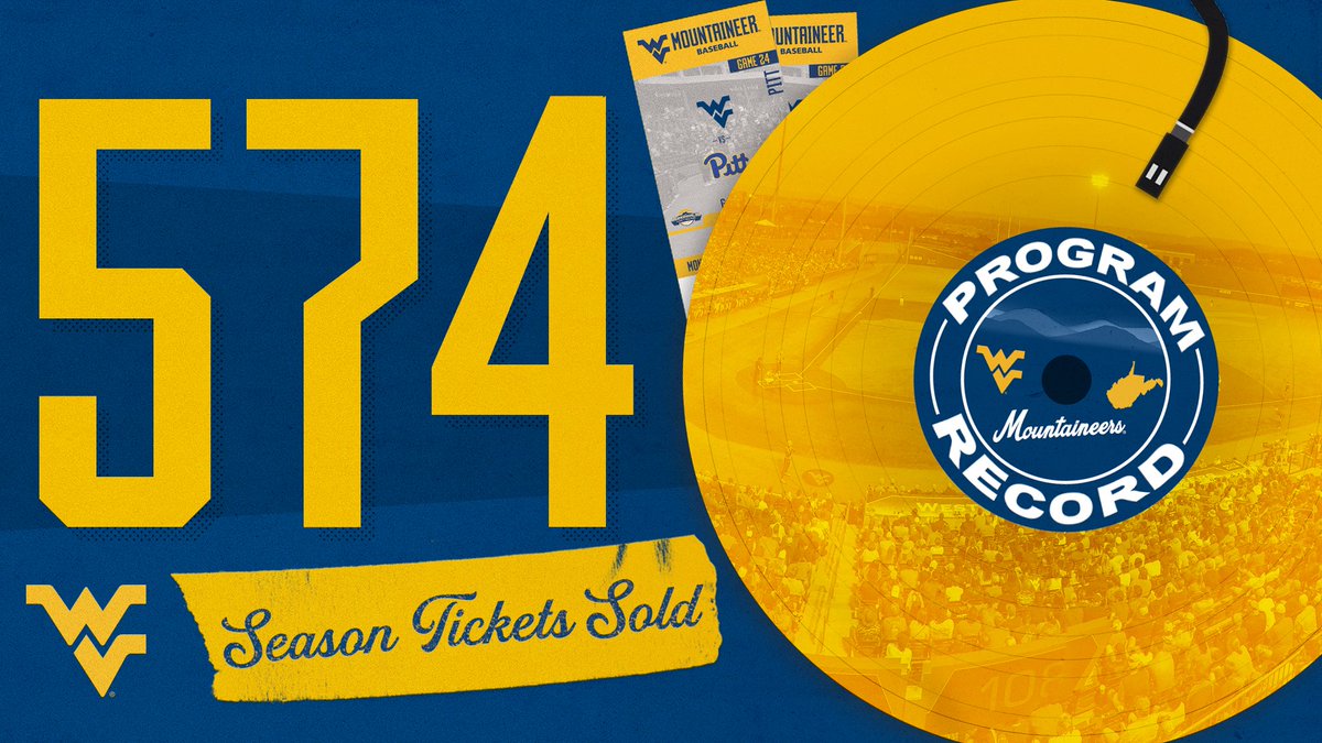 WE DID IT. The program's season ticket record has been officially broken! But we don't want to stop here - help us get to 6⃣0⃣0⃣!

Grab yours today at WVUGAME.com!

#HailWV ⚾️