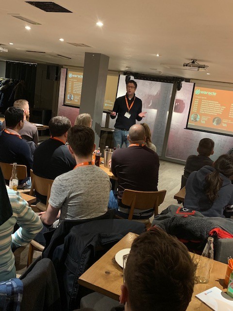 WaracleUK's tweet photo. Glasgow say hello to @WaracleUK @MRomilly who will be kicking things off @ our awesome design thinking #Meetup! Take it away Mike...... https://t.co/Qs4NuZFiXT