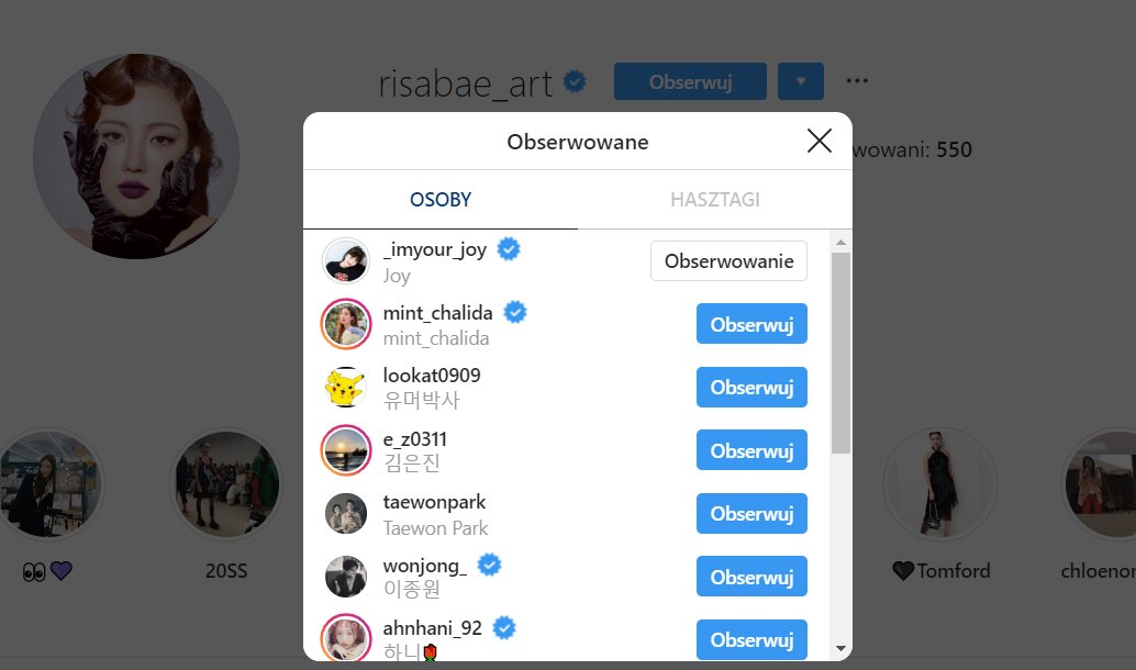 105. RISABAE (Popular beauty youtuber) followed Joy on ig