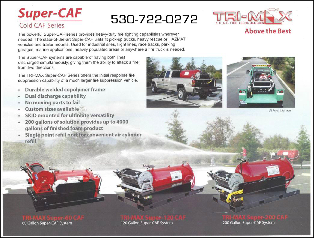 TriMaxCAFS's tweet image. Tri-Max™ Fire Suppression Technologies
trimax.us  530-722-0272
Family of Products - Engine Fire Control (ECAFS), 30 Series Cold CAFS and Super-CAF 60-120-200 Foam Fire Suppression Systems
#reddingca #firesuppression #firefighting #firesafety