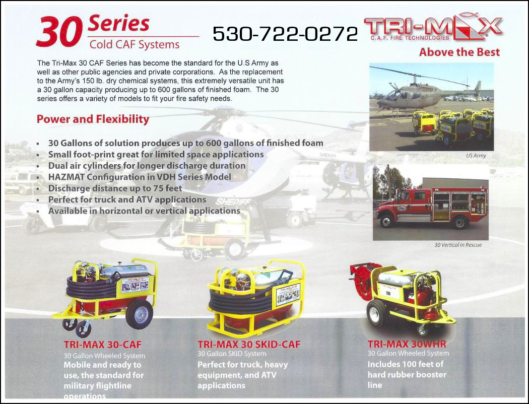 TriMaxCAFS's tweet image. Tri-Max™ Fire Suppression Technologies
trimax.us  530-722-0272
Family of Products - Engine Fire Control (ECAFS), 30 Series Cold CAFS and Super-CAF 60-120-200 Foam Fire Suppression Systems
#reddingca #firesuppression #firefighting #firesafety